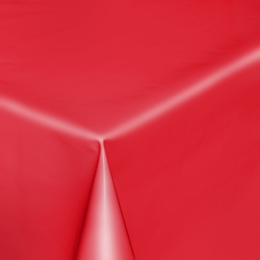 Uni Color - Ensfarvet halvblank voksdug, 140 cm bred - Rød