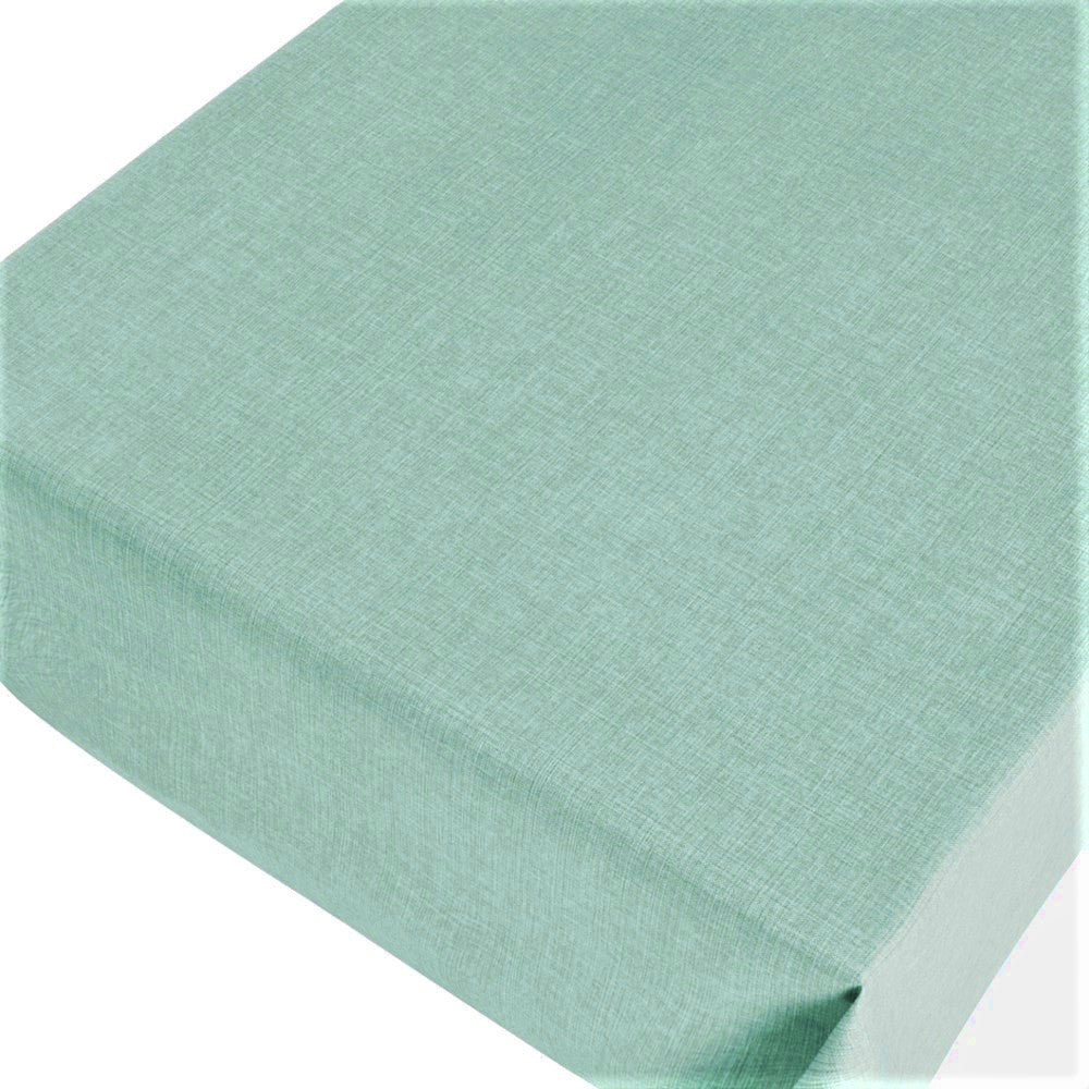 Linen Look Mint Green - ensfarvet voksdug i hørlook med præget overflade