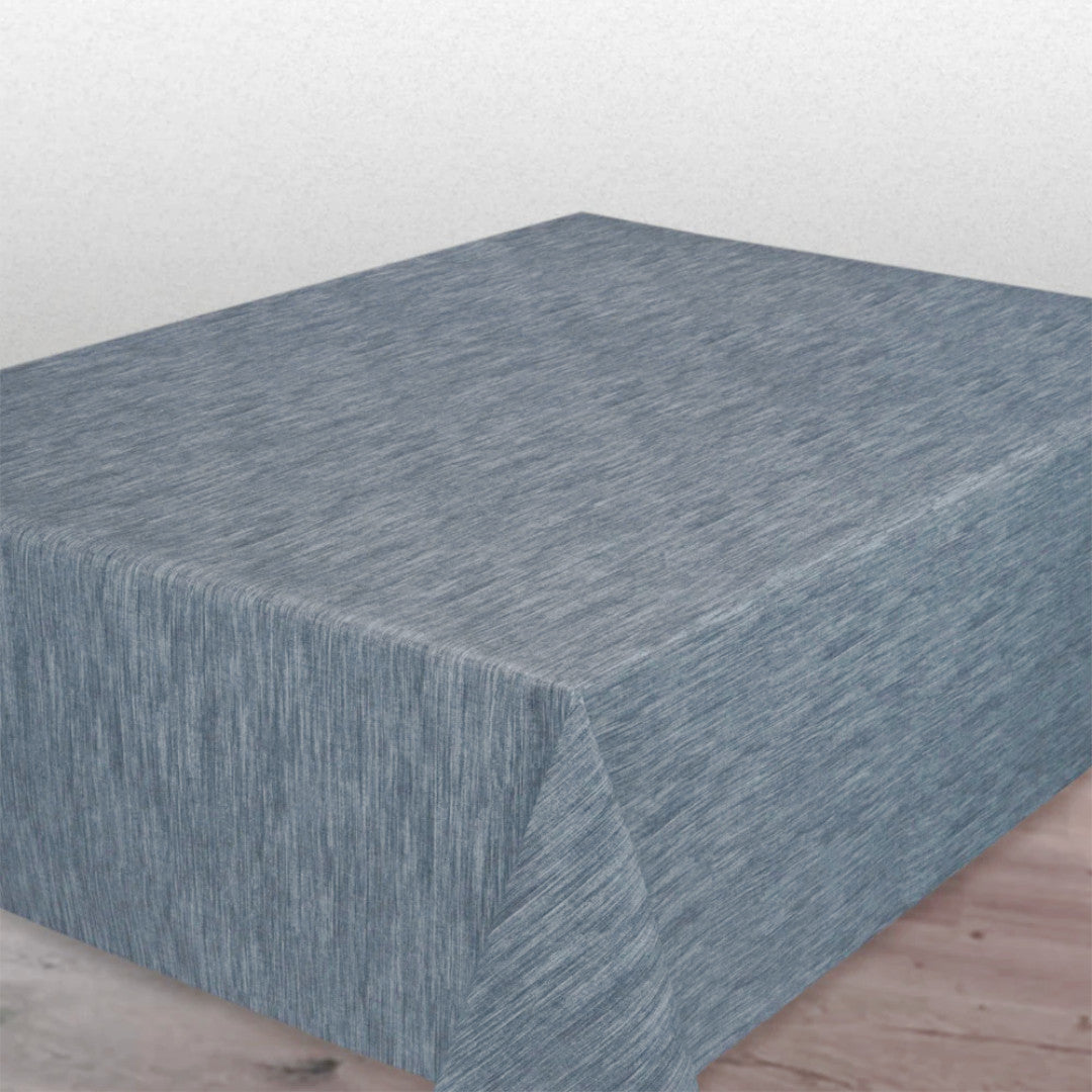 Ensfarvet voksdug med præget struktur, 140 cm bred, Blå