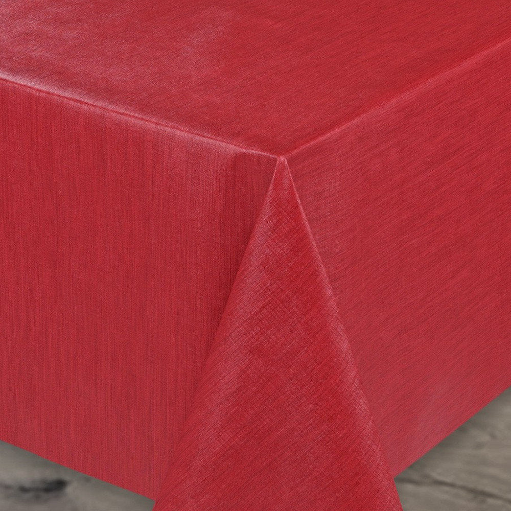 Ensfarvet voksdug med præget struktur, 120 cm bred - Rød