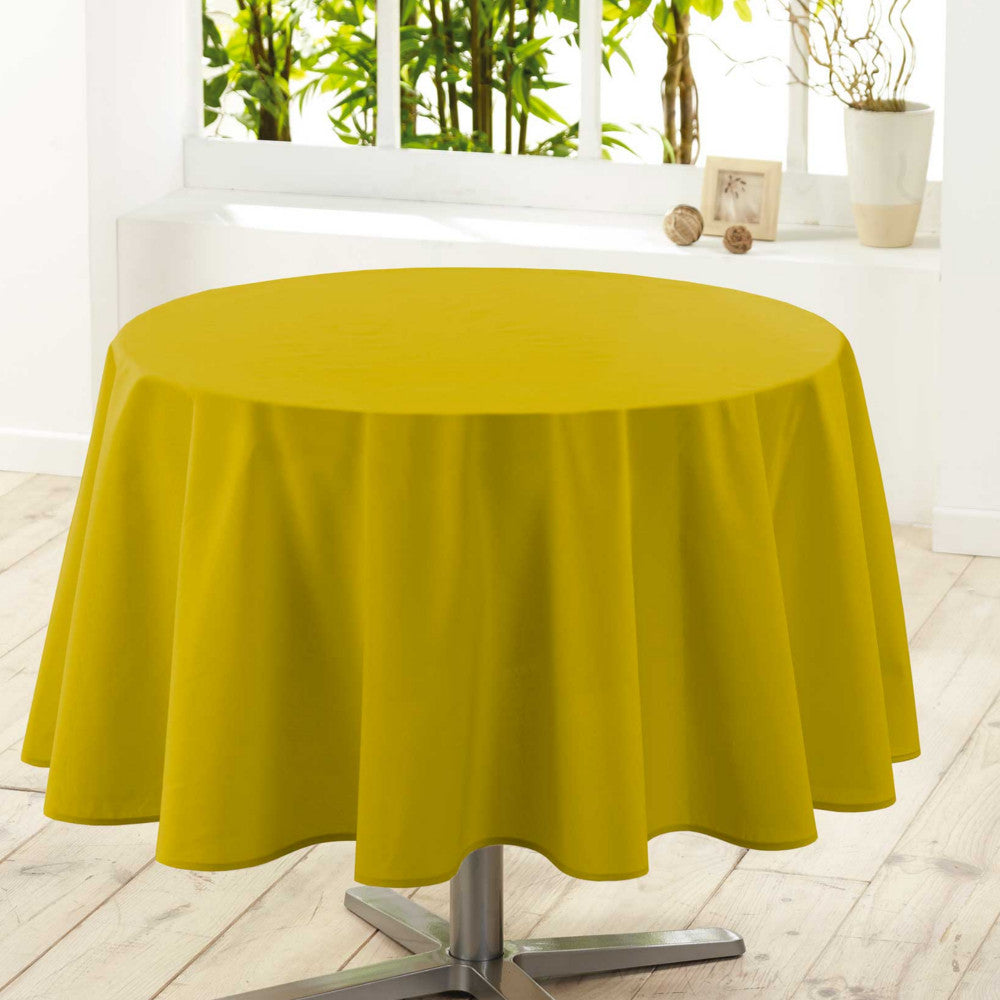 Essentiel, ensfarvet rund dug med anti-plet Ø 180 cm - Honey