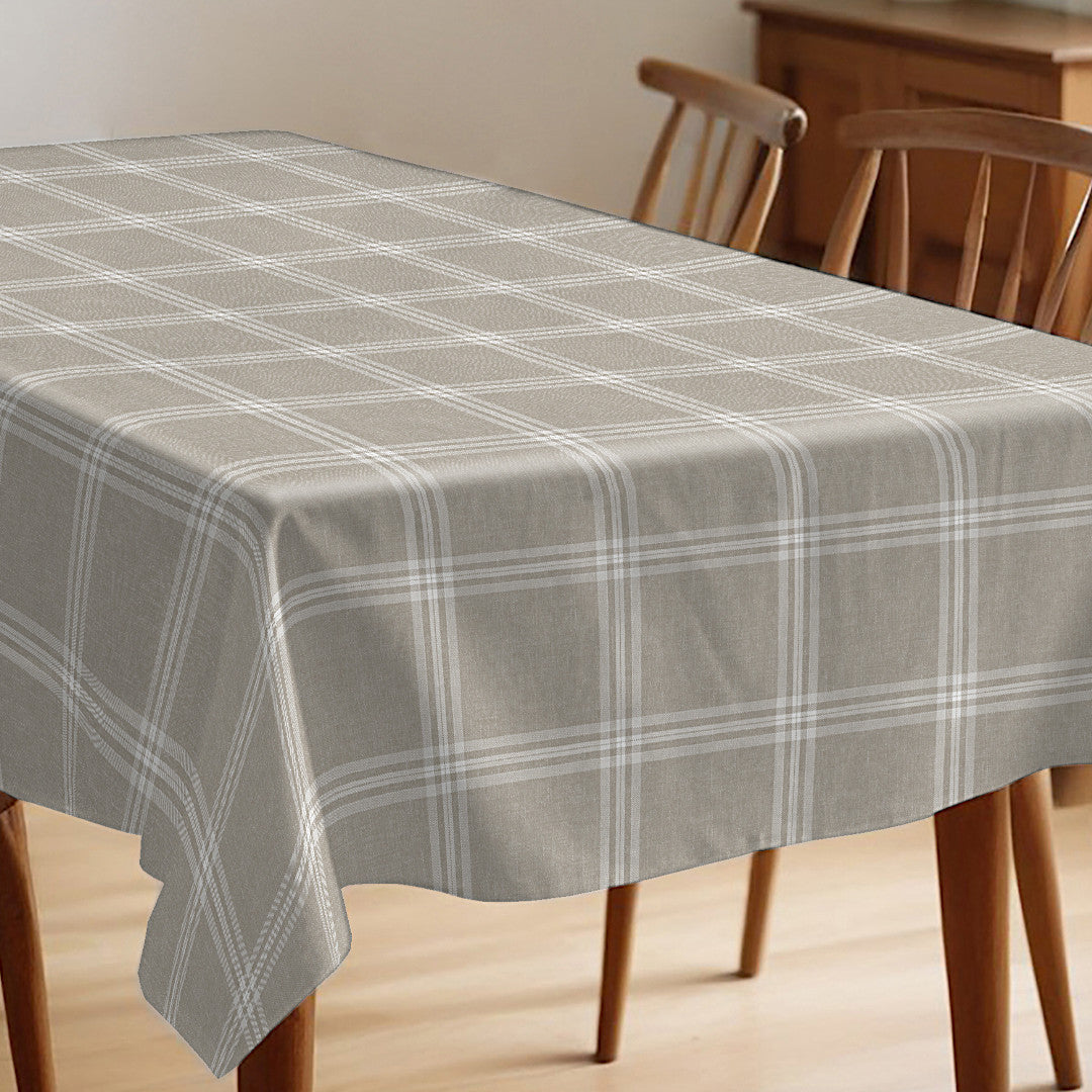 Fade Taupe - Voksdug med tern i flot hørlook, miljø