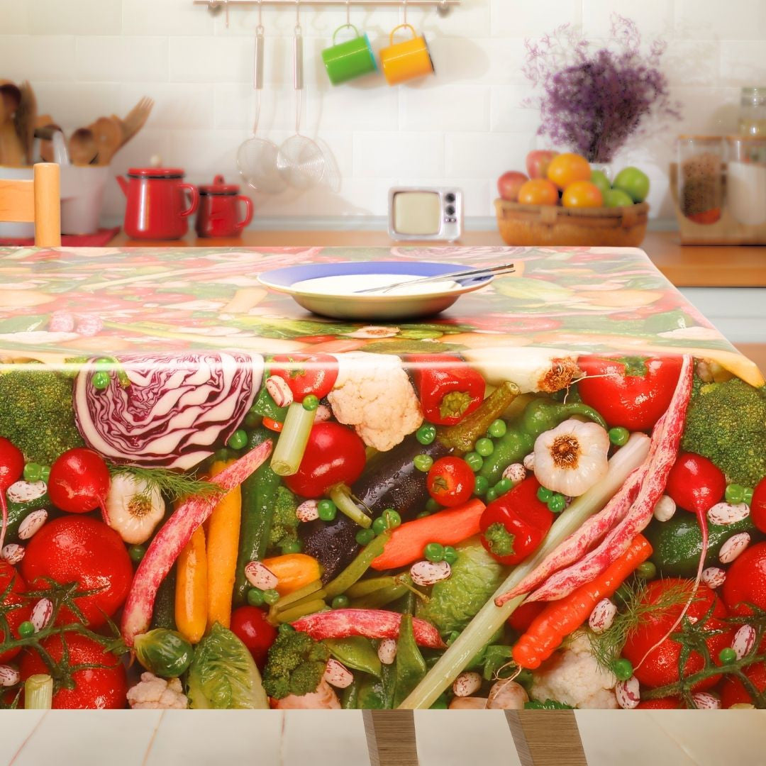 Farverig Høst – Voksdug med grøntsager