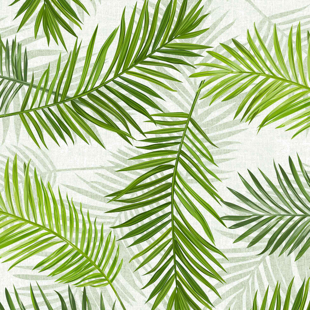 Feuilles Green - Voksdug med smukke grønne palmeblade
