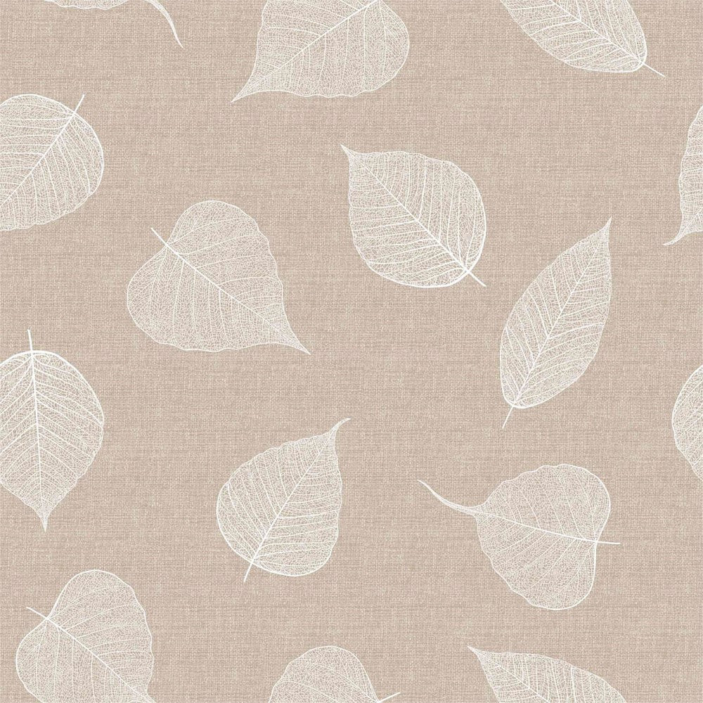 Mønster og farve - Textillia Feuillys White - Rund voksdug med elastik