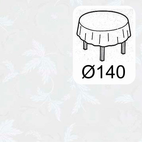 Rund "damask" voksdug, Diamond hvid, Ø140cm