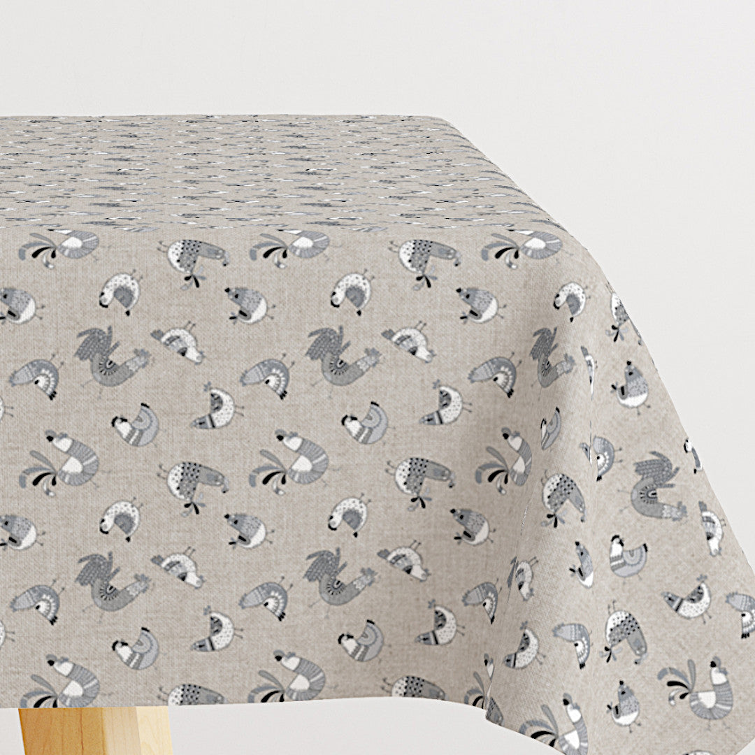 Fillol - Akryldug i hørlook med grå høns, hjørne