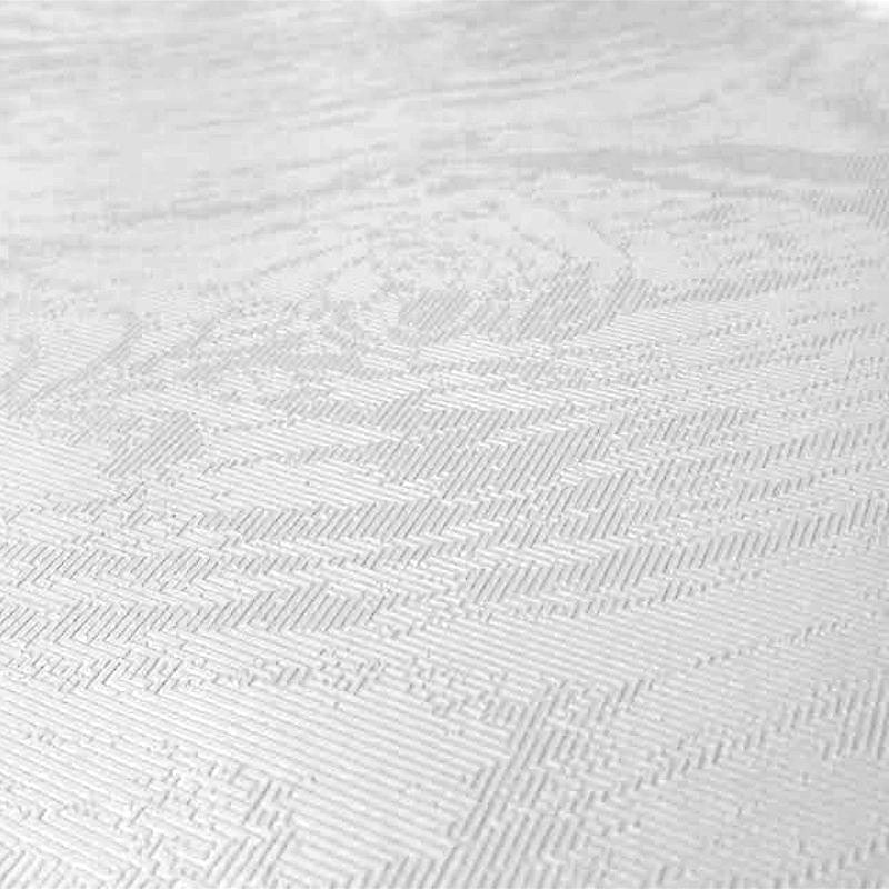 Fiona, ensfarvet hvid voksdug med struktur og elegant og diskret mønster