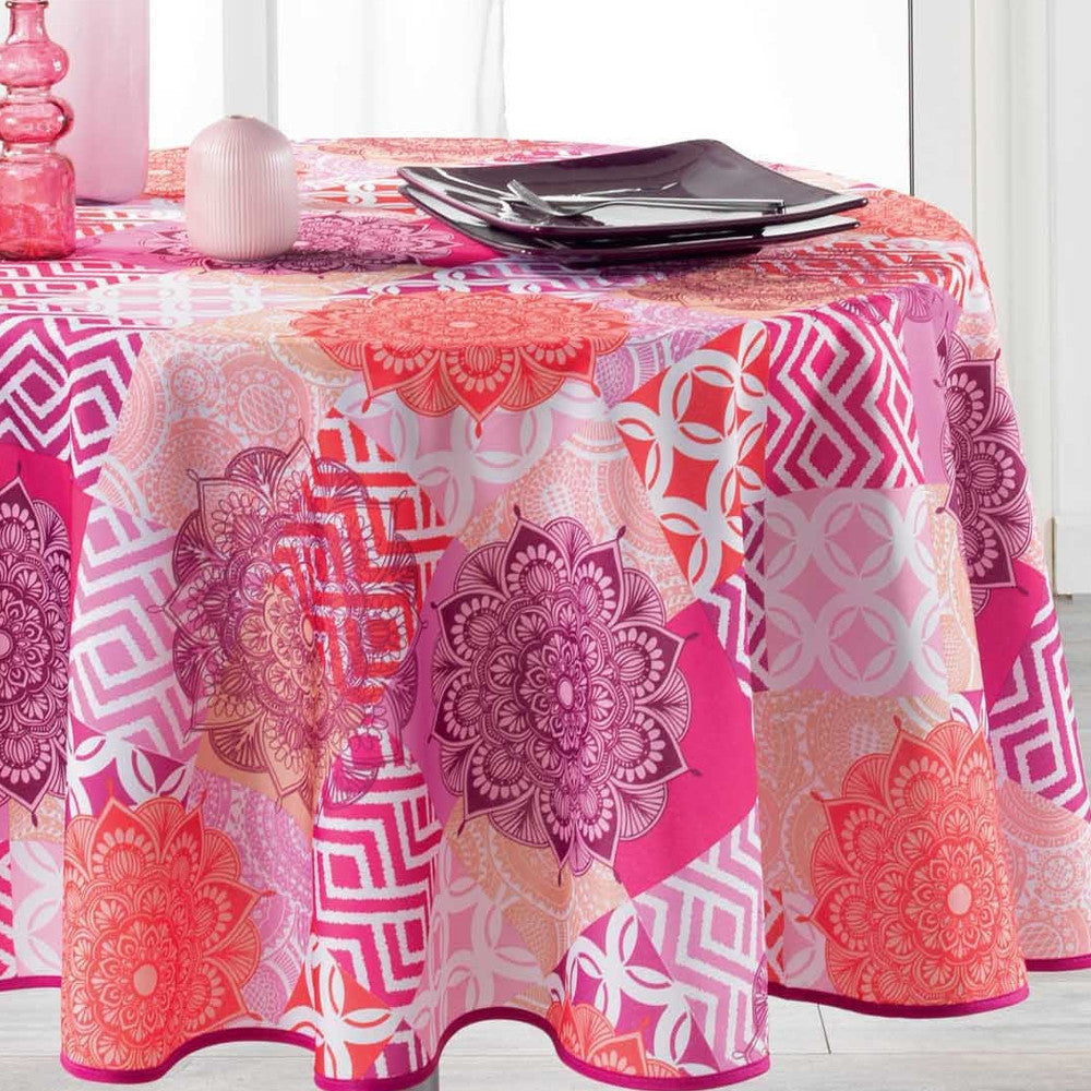 Flamenco Pink Ø 180 cm, rund dug med anti-plet