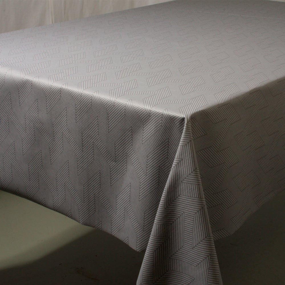 Flare Grå - Akryldug med flot grafisk mønster