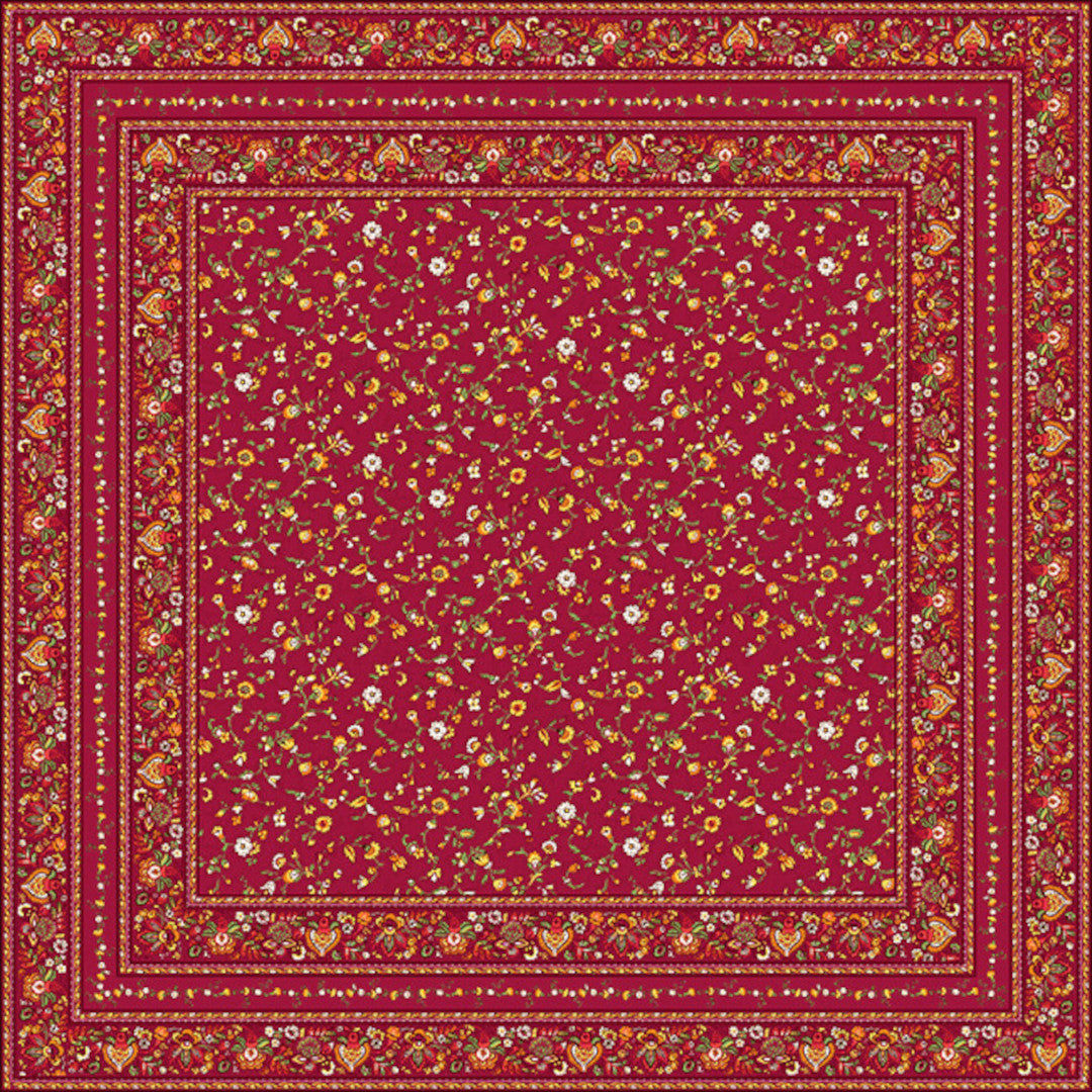 Fleurs Des Champs Rød - Rektangulær provencedug 160 x 250 cm, motiv