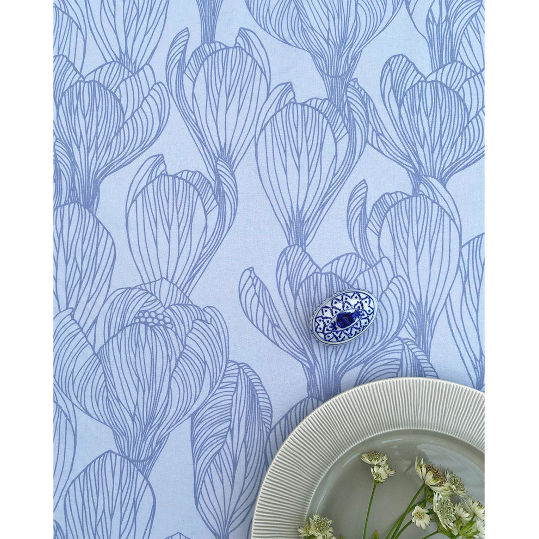 Flora Helikon Blue - Notes by Susanne Schjerning - akryldug med antiskrid