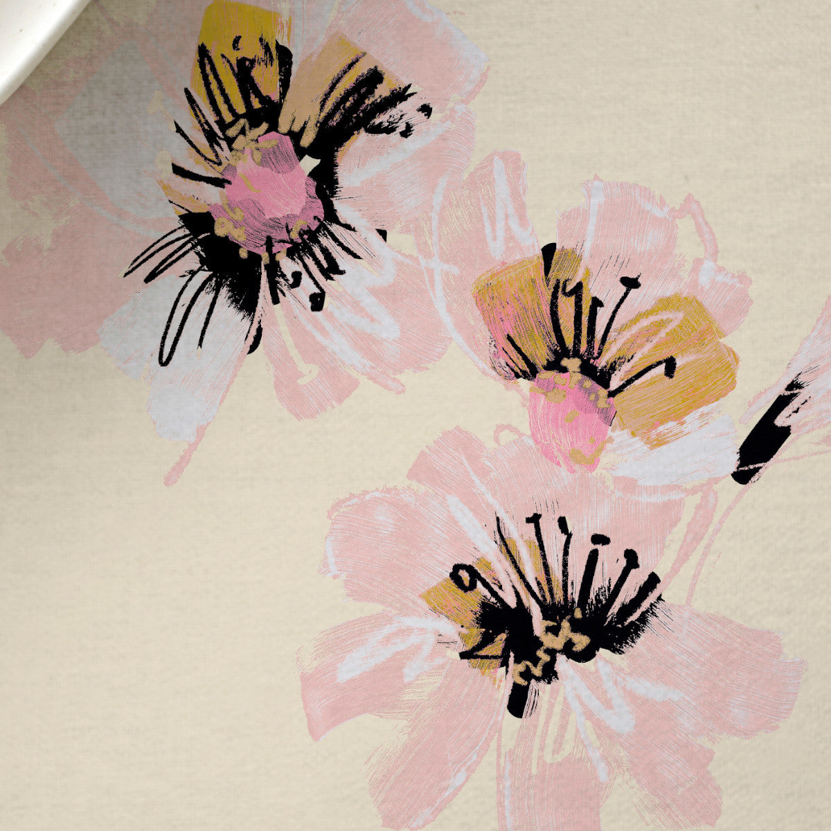 Flora Yellow - Sødahl akryldug med maleriske blomster