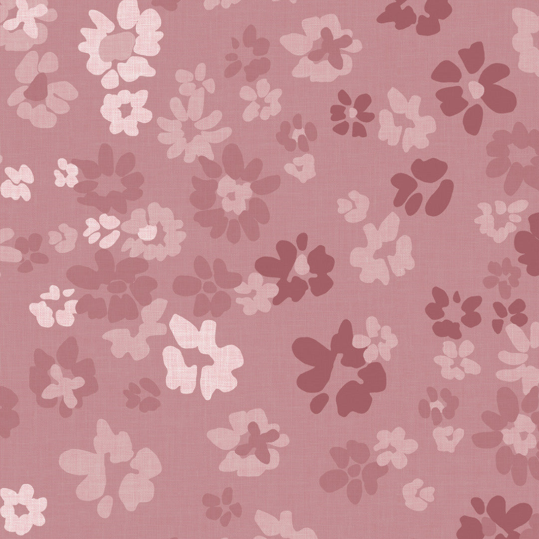 Flory Ruby - Elegant voksdug med romantisk blomstermotiv, mønster