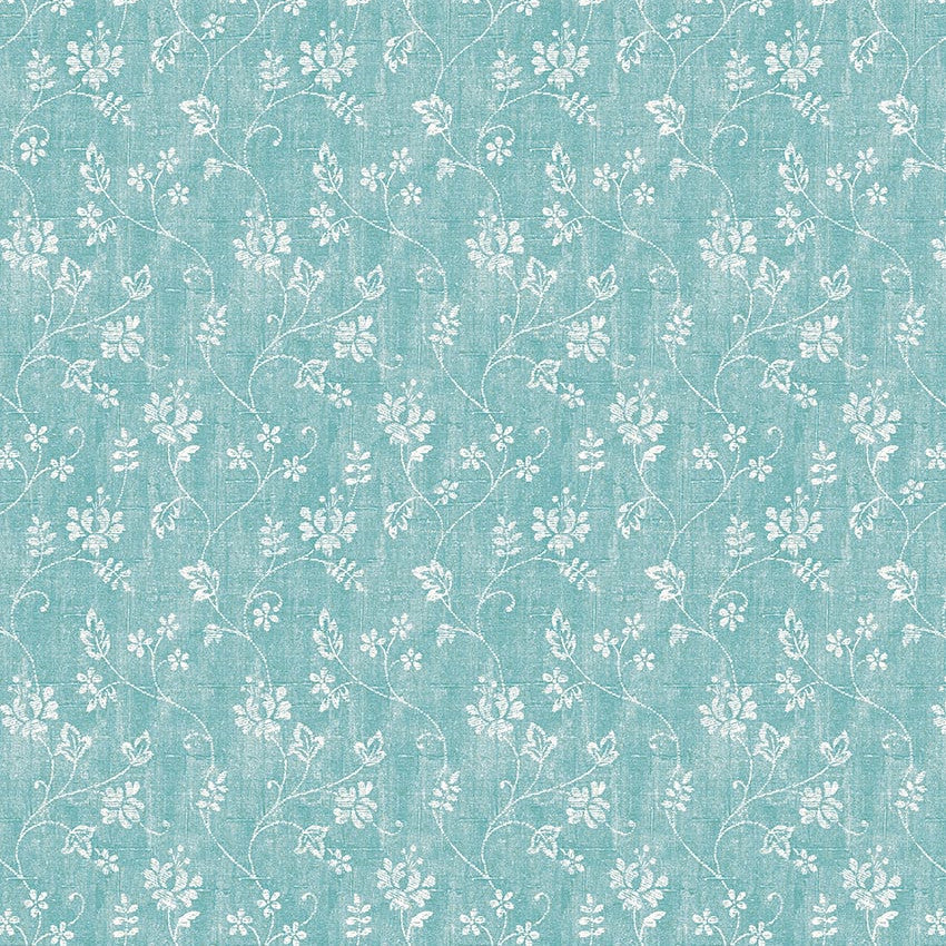 Flower Vine Aqua - Voksdug med struktur