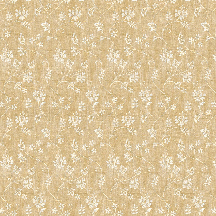 Flower Vine Golden Sand - Voksdug med struktur