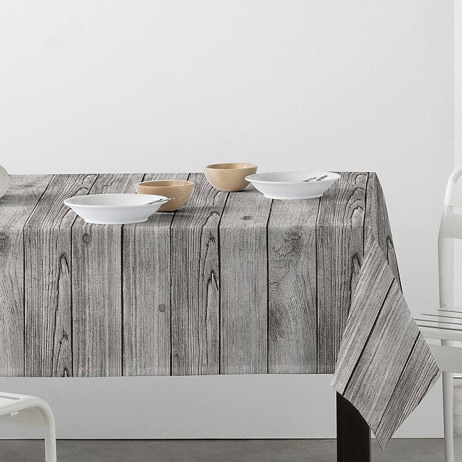 Fusta Trælook - Akryldug med motiv af planker i grå
