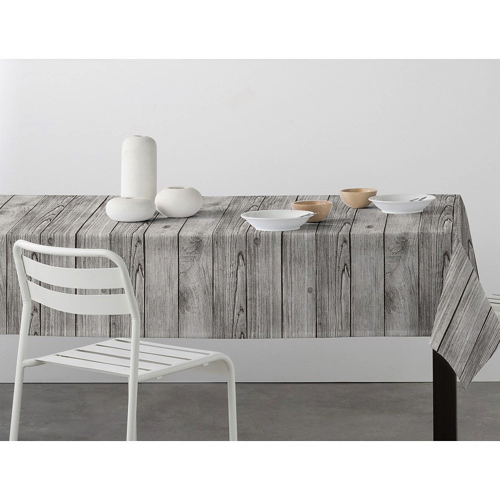 Fusta Trælook - Akryldug med motiv af planker i grå