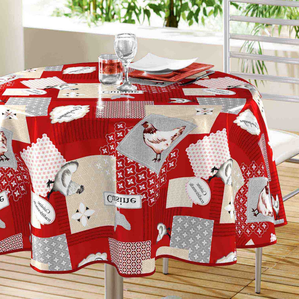 Galipa Red - Rund voksdug Ø 155 cm