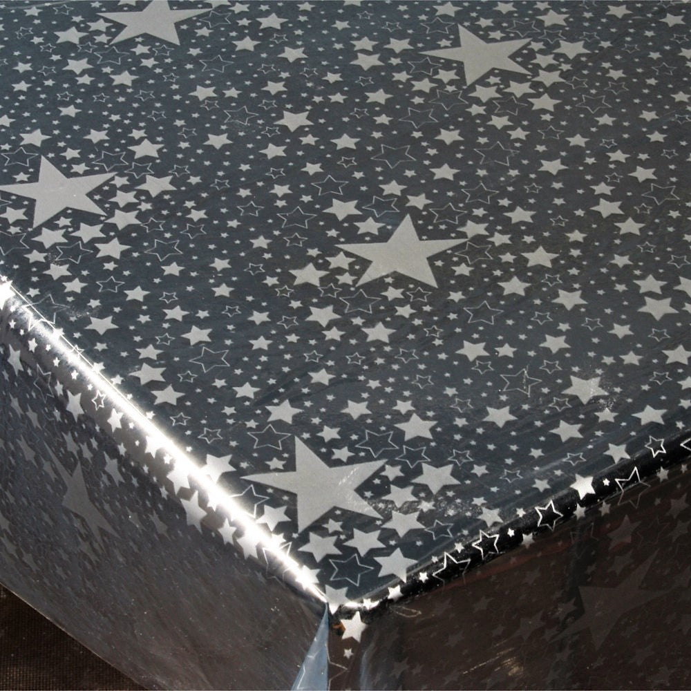 Gennemsigtig julevoksdug - Stjernehimmel Sølv