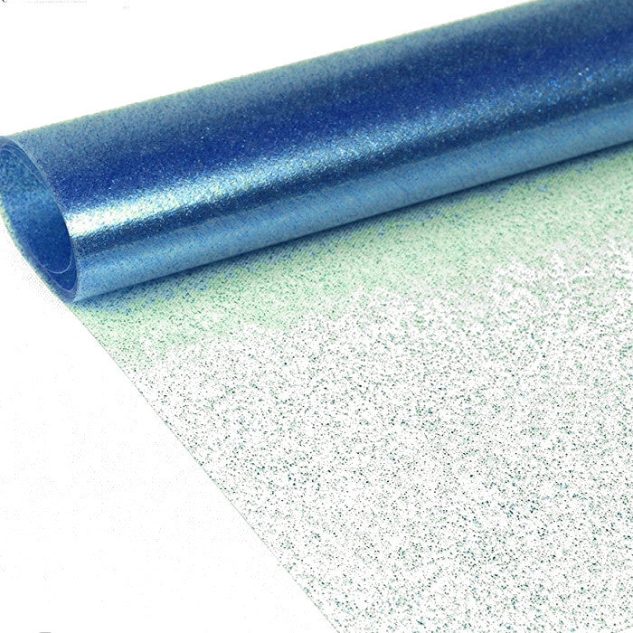 Klar plast med blå glitter Gennemsigtig voksdug