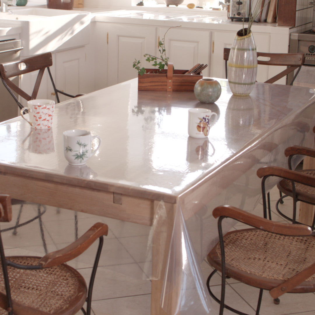 Gennemsigtig voksdug klar plast - 0,15 mm tyk/140 cm bred