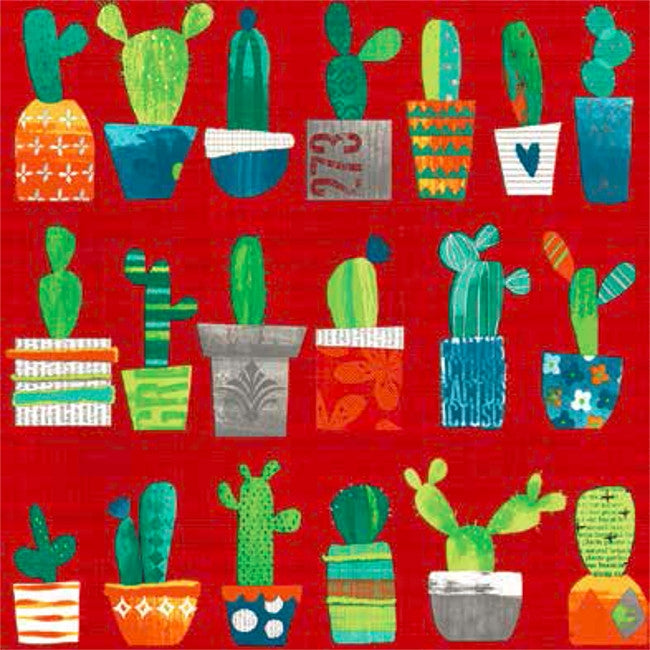 LÆNGDE: 2,4 m - Gila rød, Laura Lancelle akryldug - 155 cm bred