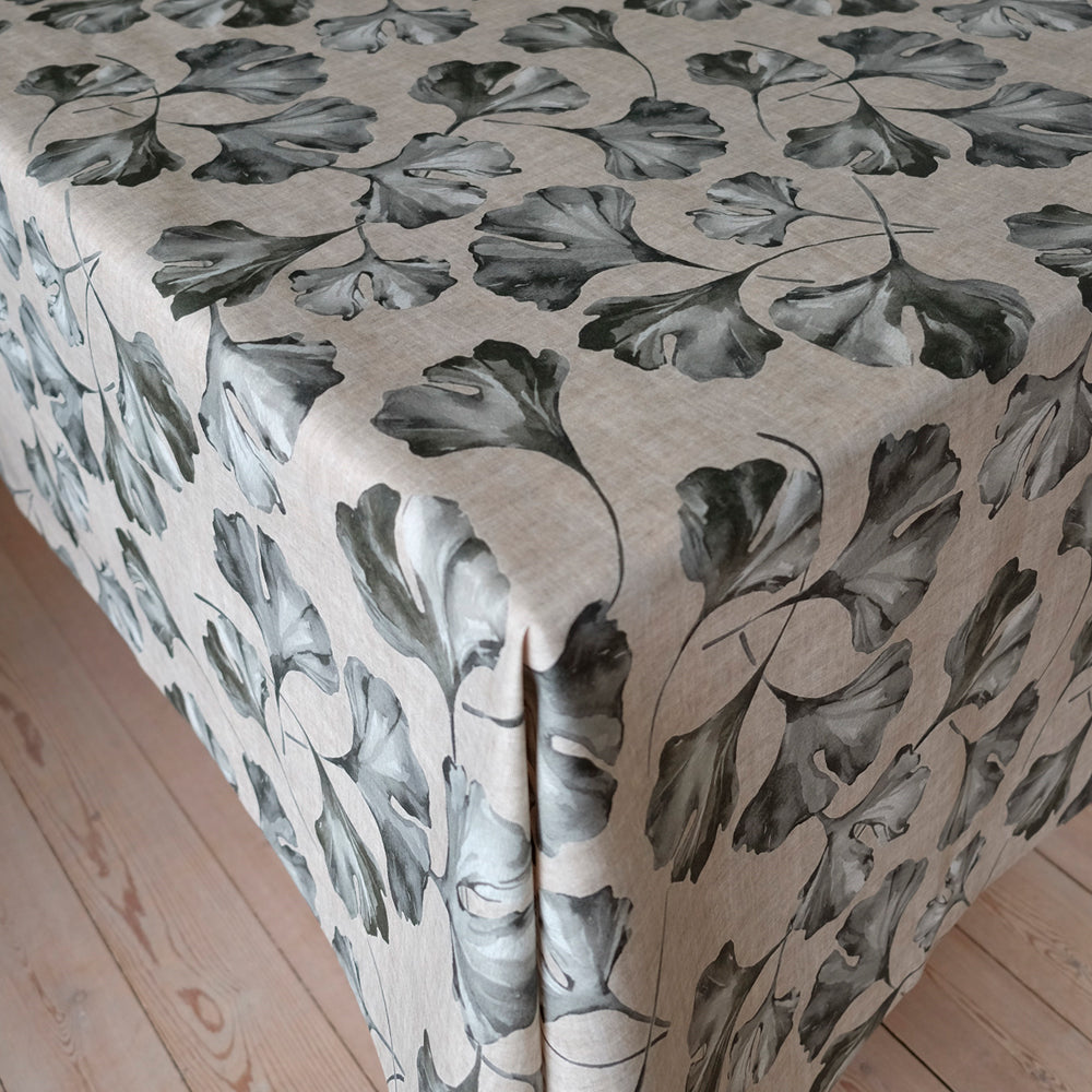 Ginko Blade Grå - Akryldug med smukke blade