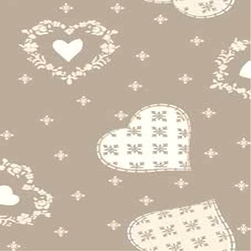 LÆNGDE: 2,6 m - Juledug - Hearts, beige, 155