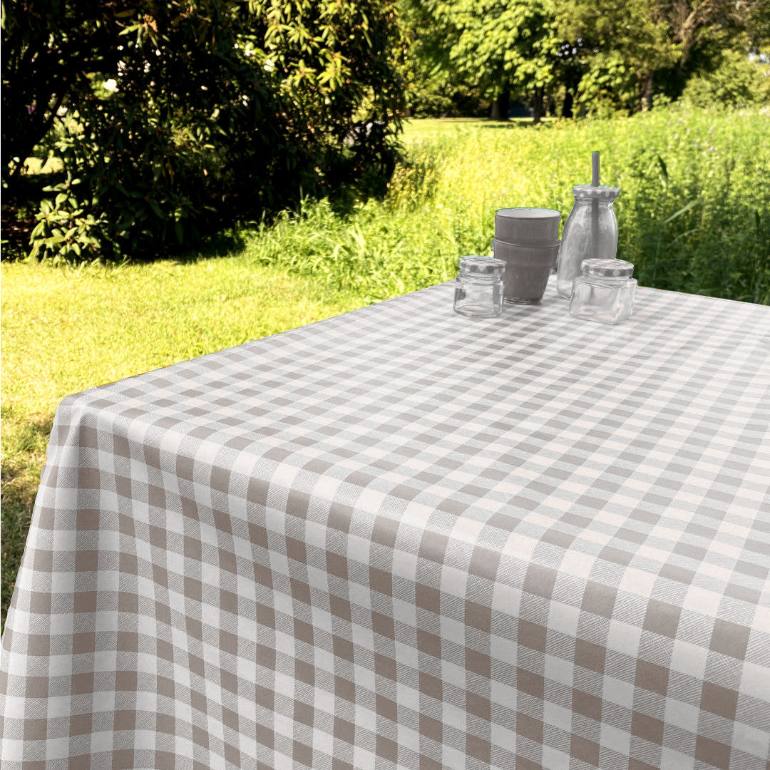 Voksdug med klassiske 1,5 x 1,5 cm tern - 140 cm bred - Grå