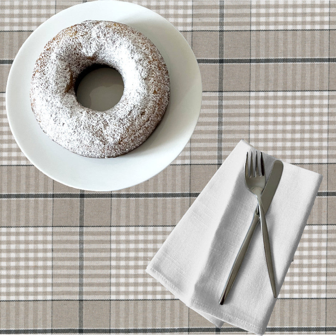 Grå Nordisk Olmer Tern - Akryldug i rustikt hørlook