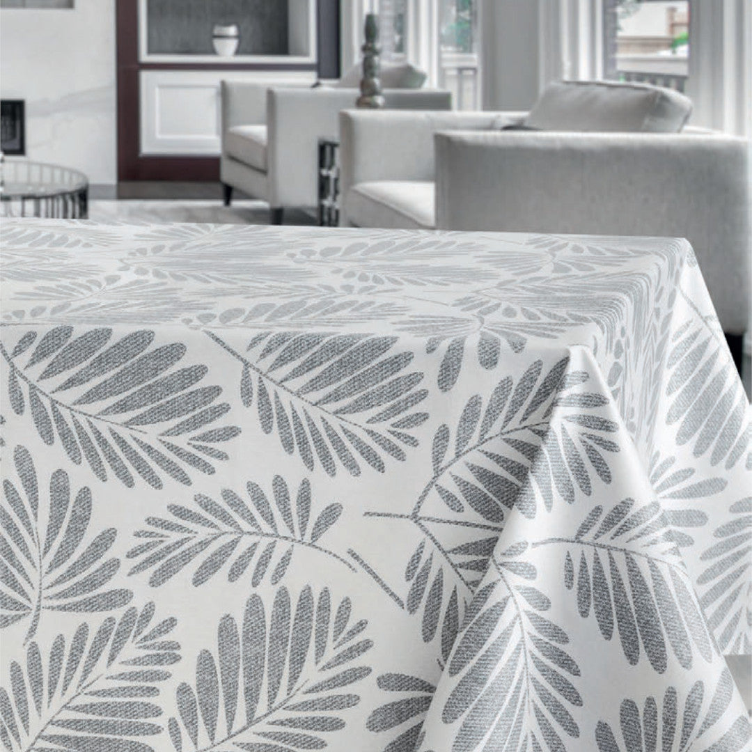 Grå Palmer - Voksdug med palmegrene på sandfarvet bund