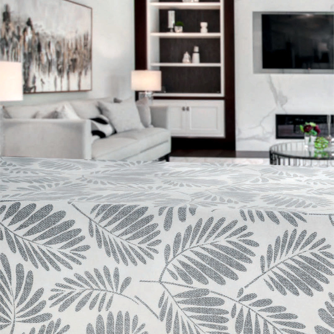 Grå Palmer - Voksdug med palmegrene på sandfarvet bund