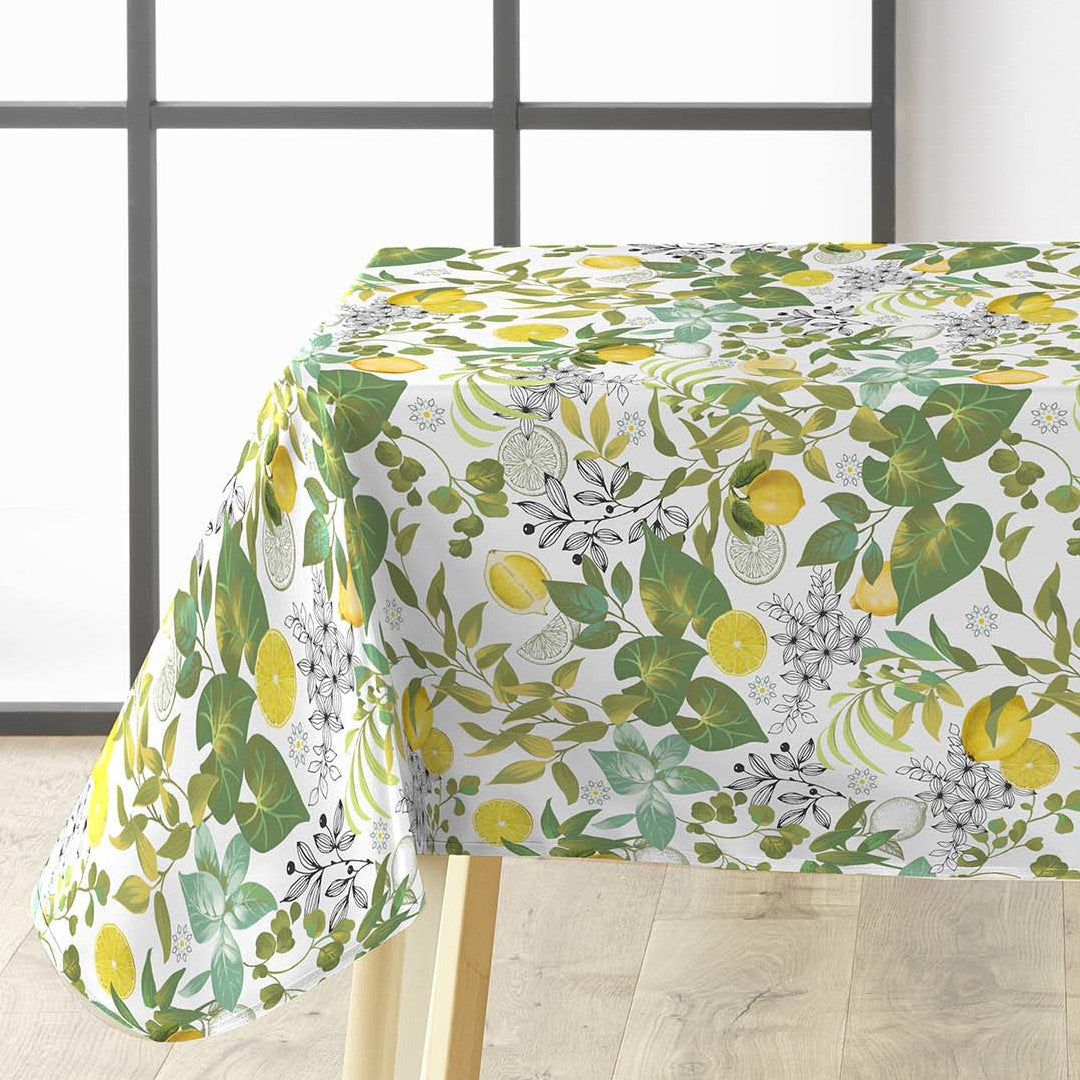 Grace Citrus Garden - Voksdug med citroner og grønne blade, hjørne