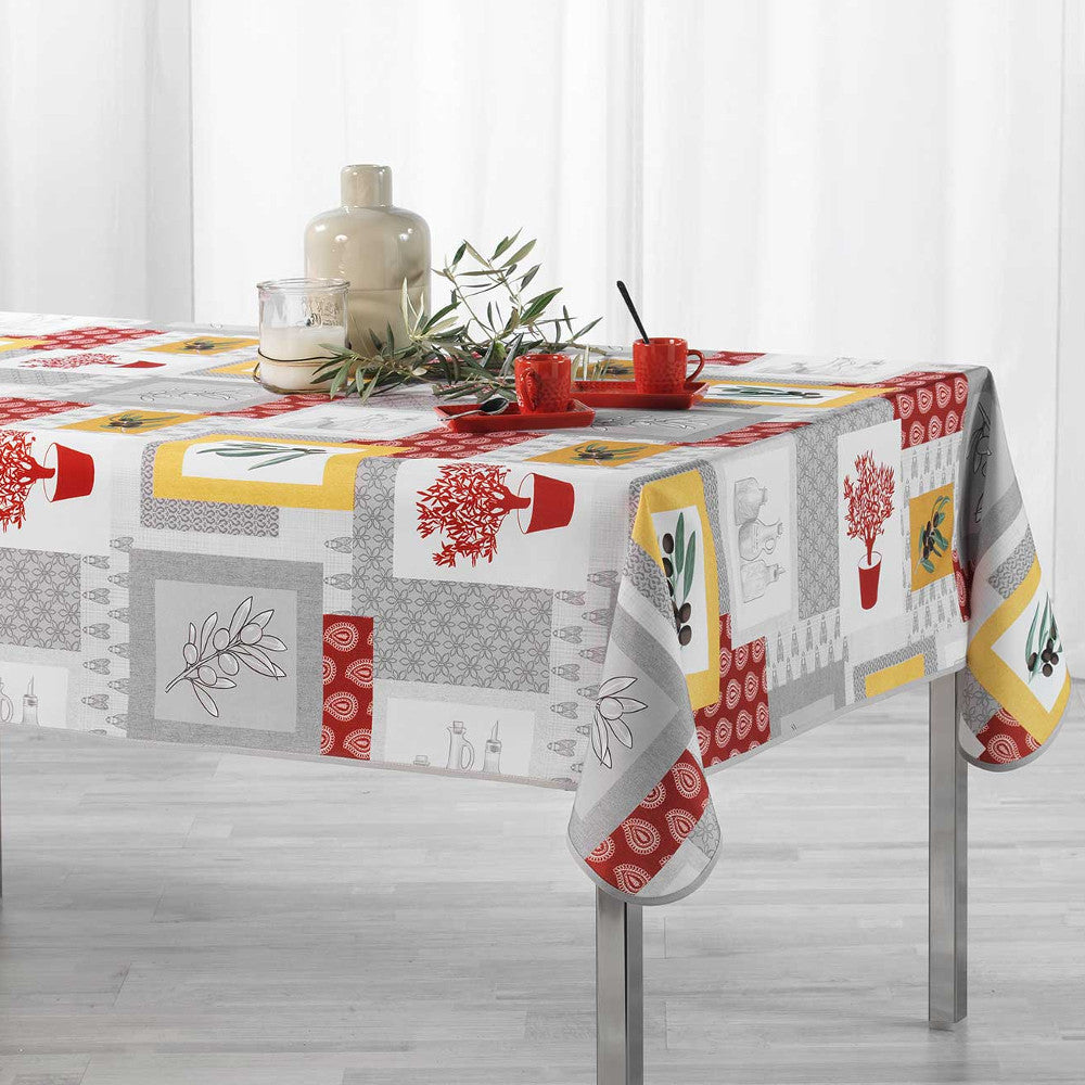 Graziella Yellow/Brick Red, dug med anti-plet, 150 x 240 cm