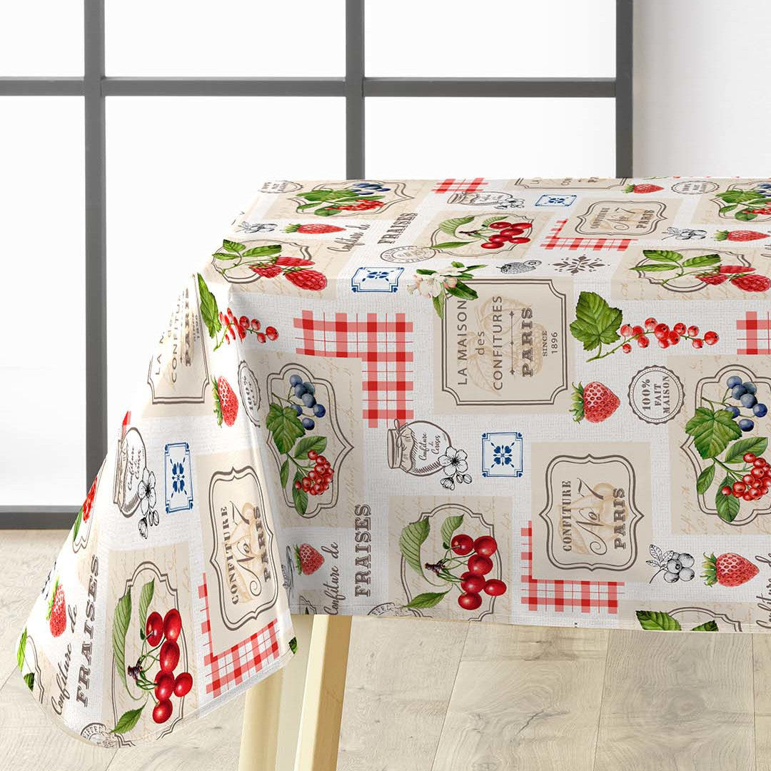 Griotte - Nostalgisk fransk voksdug med frugtmotiv, hjørne