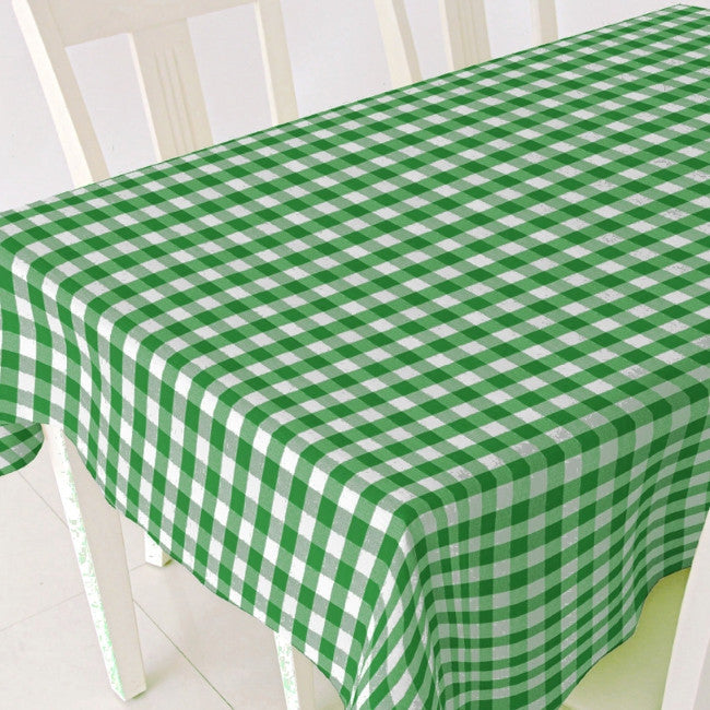 Grøn og hvid ternet voksdug, 120 cm bred