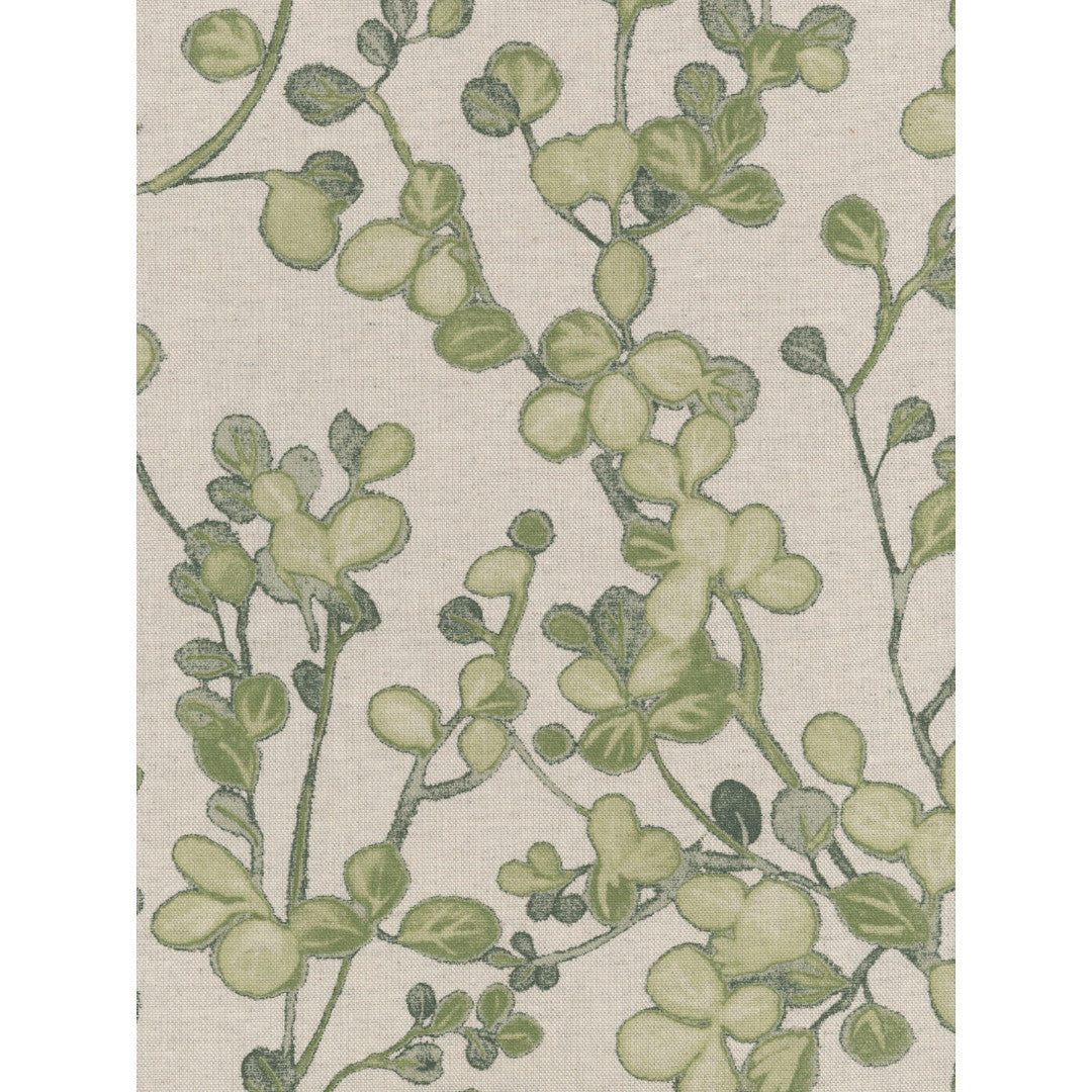 Grøn Vildvin - Akryldug i hørlook, mønster