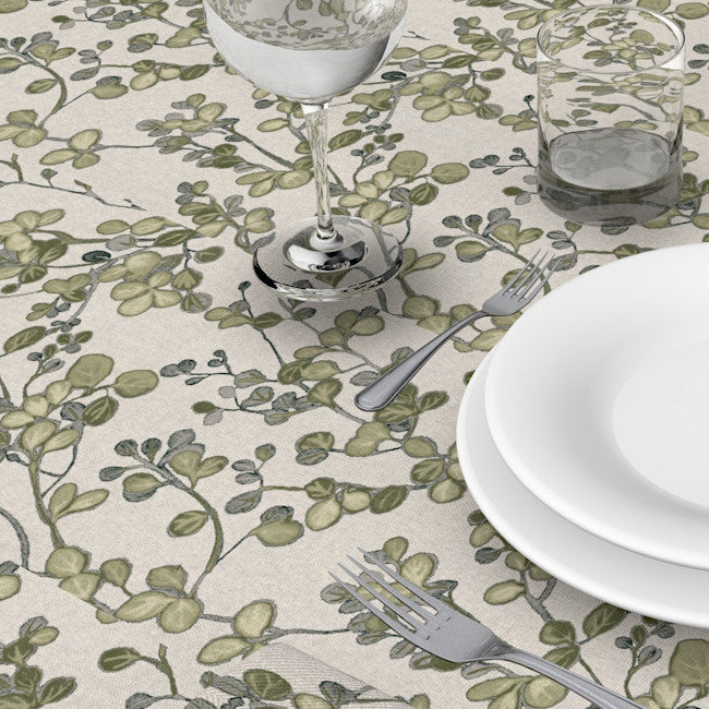 Grøn Vildvin - Akryldug i hørlook, opdækning