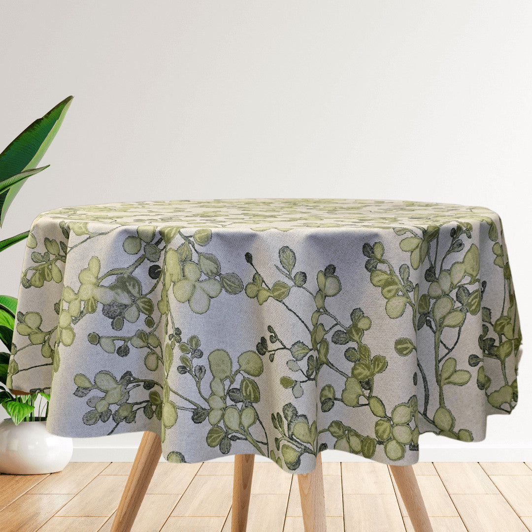 Grøn Vildvin - Rund akryldug i hørlook