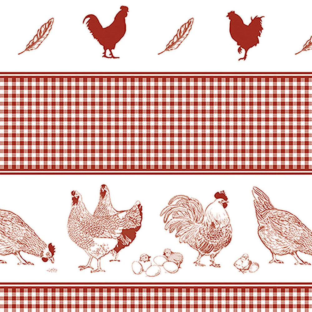 Hønsefødder - Voksdug med høns og kyllinger og fineste Karolinetern