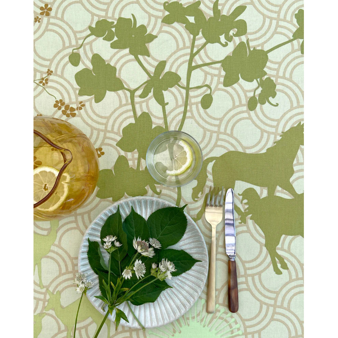 Happy Horses grøn - Notes by Susanne Schjerning - akryldug