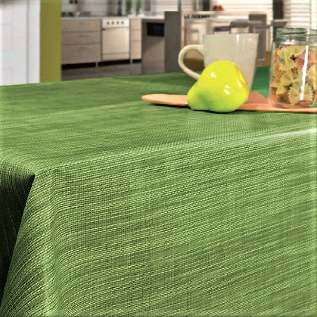 Hessian look, ensfarvet retro voksdug i 70´er stil, 140 cm bred - Grøn
