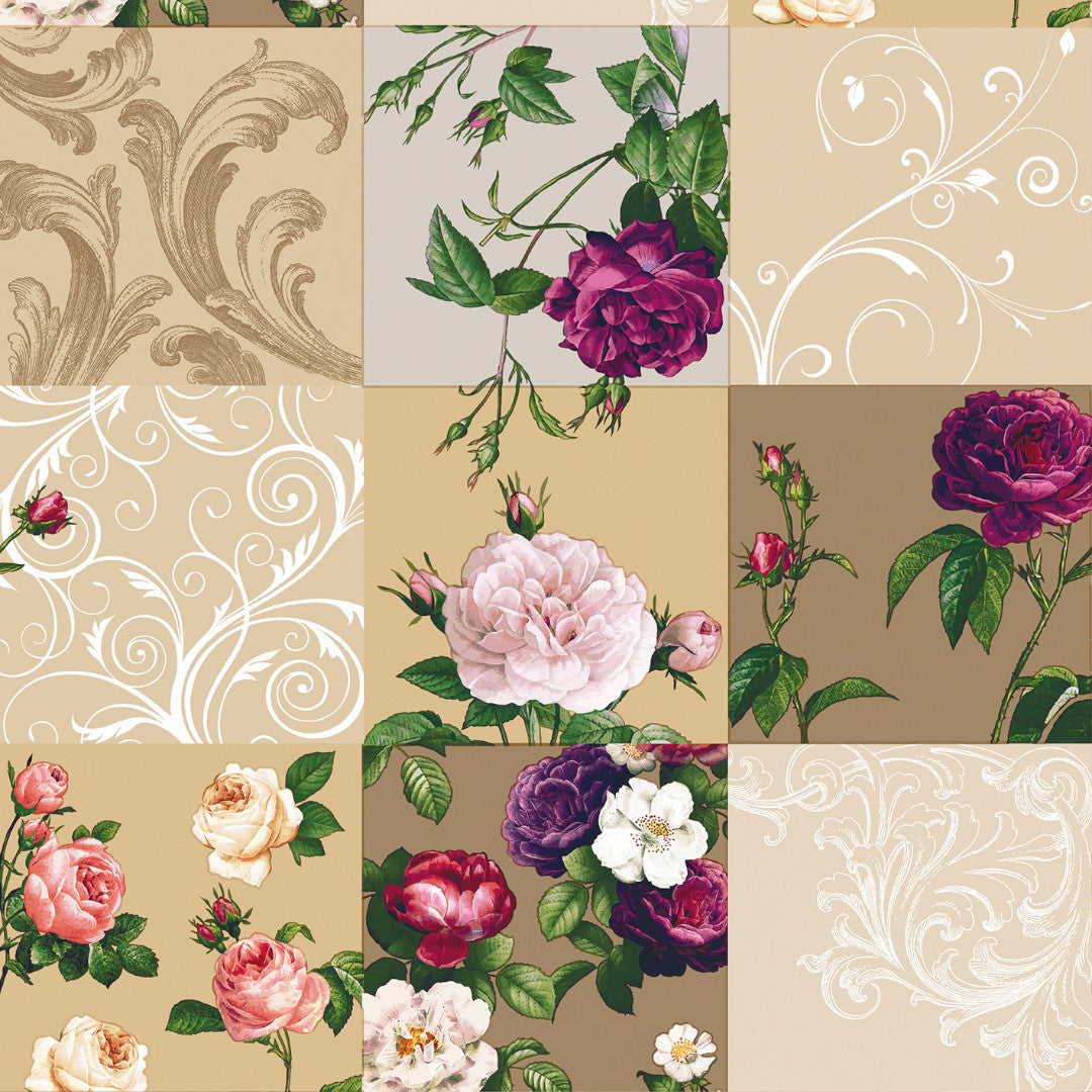 Historiske Roser Natur - Voksdug med smukke roser