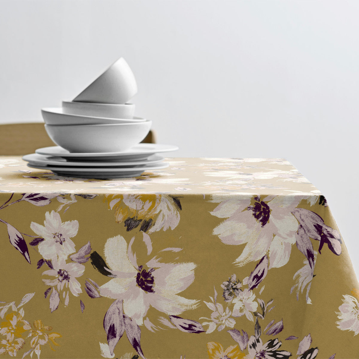 Södahl History Bloom Gold 140 cm 100% bomuld, akryldug med antiskrid