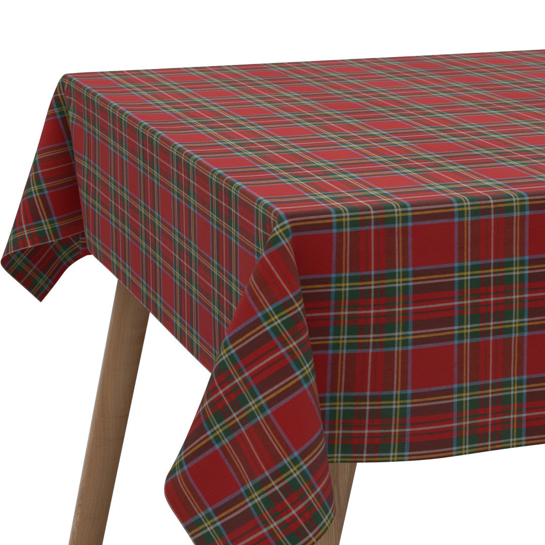 Juledug Tartan Rød - Klassisk akryldug med skotske rødder, hjørne