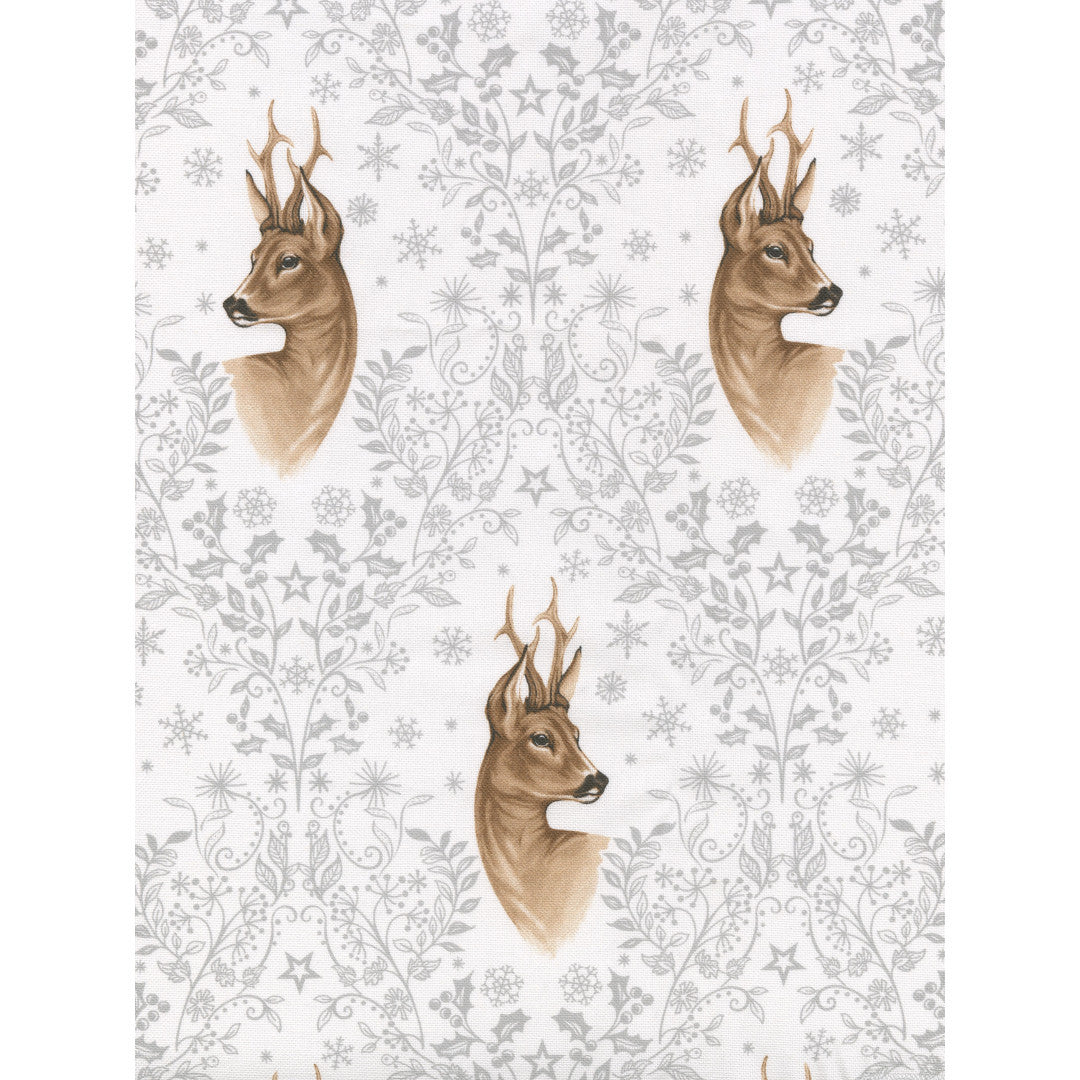 Hjortemotiv og Vinterornamenter - Juledug med praktisk akrylbelægning, mønster