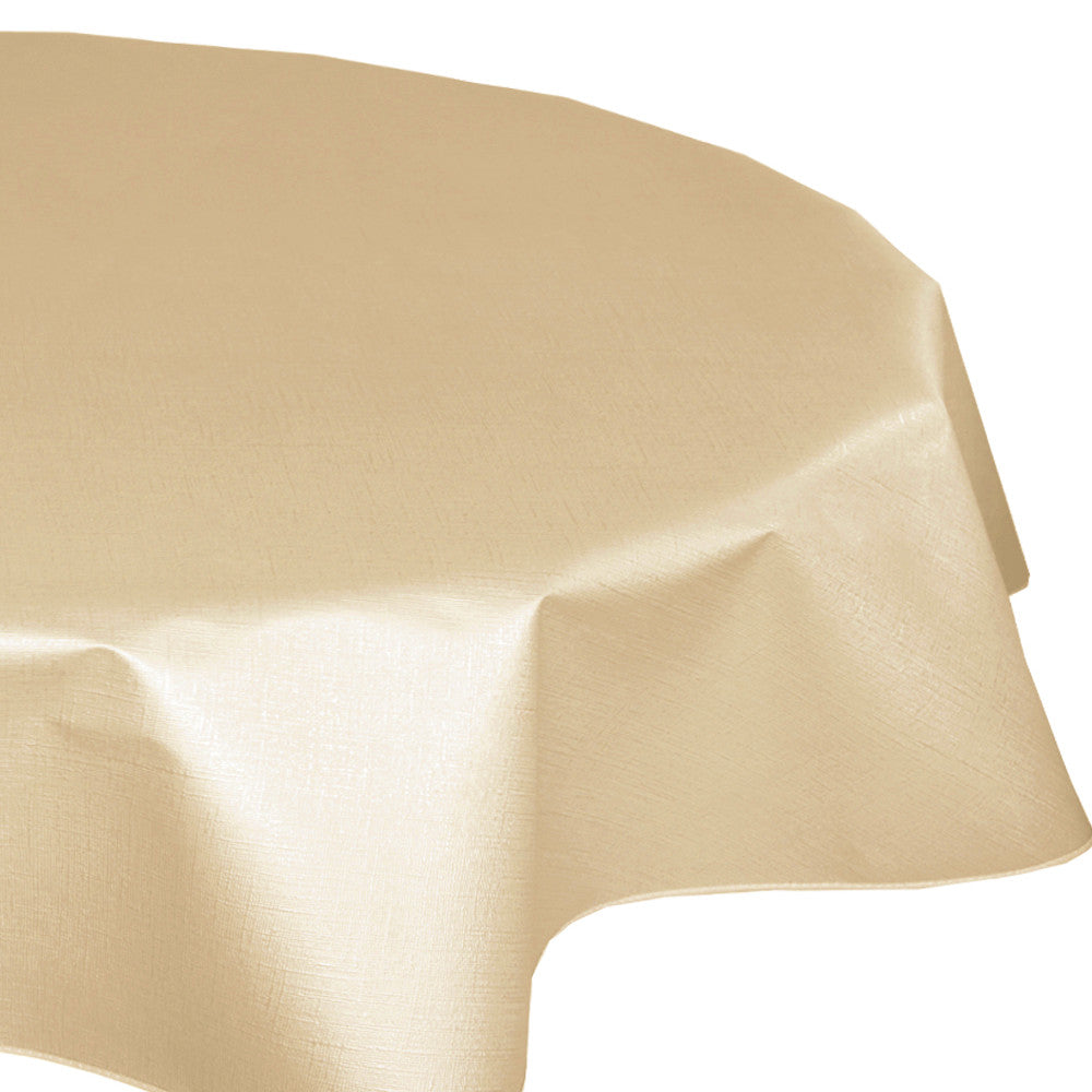 Hørstruktur Sand - Rund voksdug Ø 160 med kantbånd