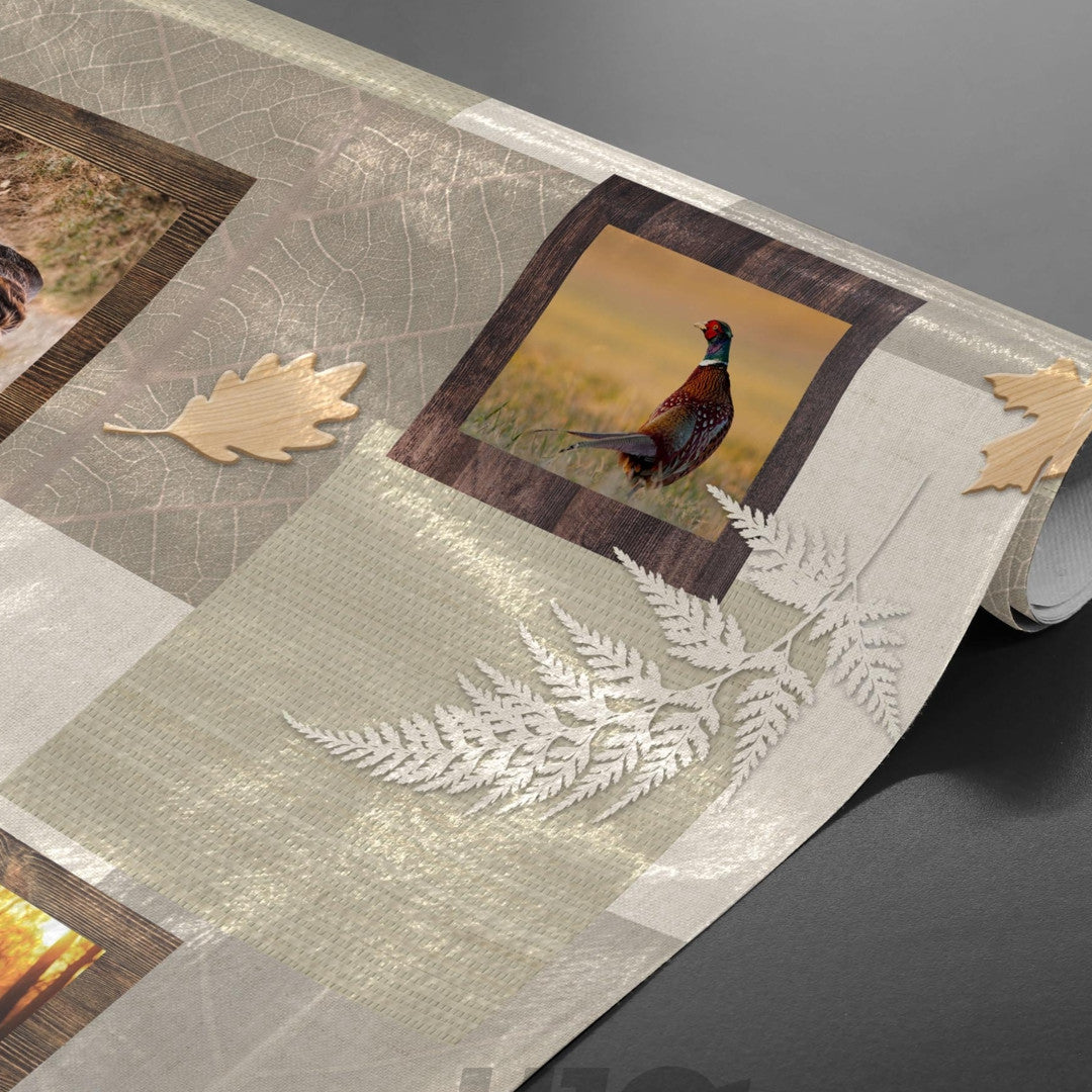 Hunting Mind - voksdug med kronvildt og jagtmotiver, oprullet