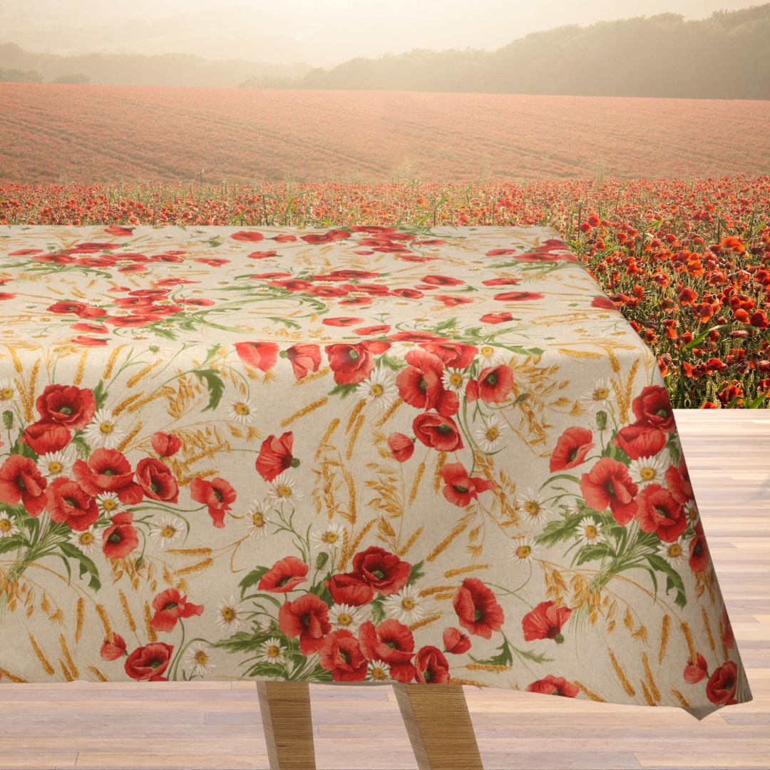 Il Mazzo del Il Mazzo del Campo - Akryldug i hørlook med markblomster